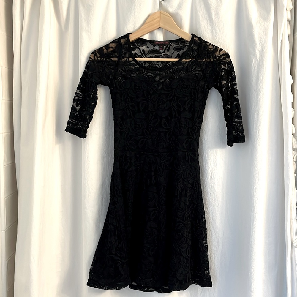Black lace juniors size XS semiformal dress